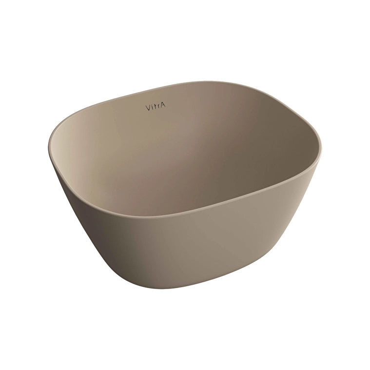 VitrA Plural Kare Yüksek Çanak Lavabo, 45 cm, Mat Kil Beji