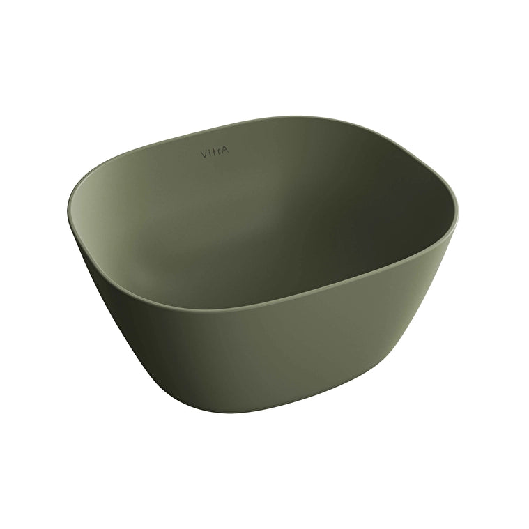 VitrA Plural Kare Yüksek Çanak Lavabo, 45 cm, Mat Yosun Yeşili