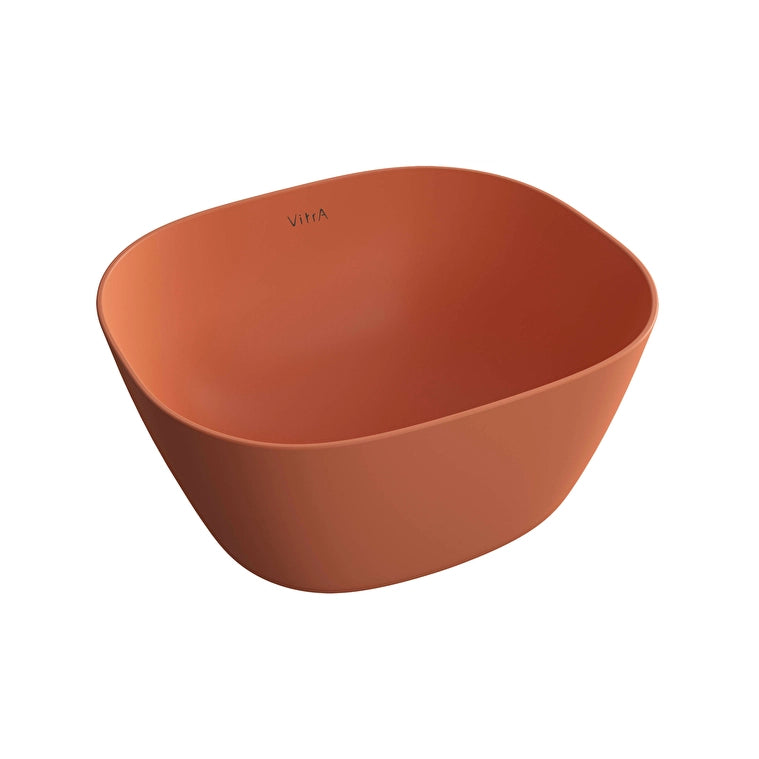 VitrA Plural Kare Yüksek Çanak Lavabo, 45 cm, Mat Terra Rossa