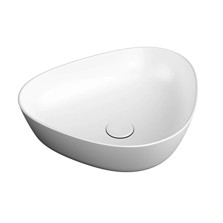 VitrA Plural Üçgen Alçak Çanak Lavabo, 47 cm, Mat Beyaz