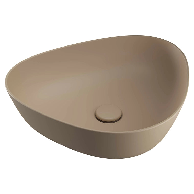 VitrA Plural Üçgen Alçak Çanak Lavabo, 47 cm, Mat Kil Beji