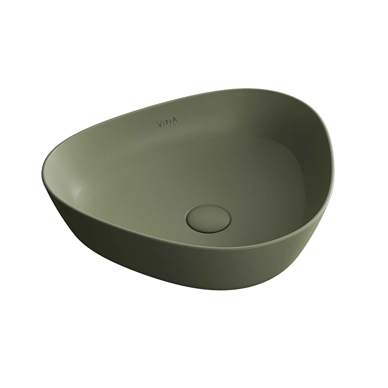 VitrA Plural Üçgen Alçak Çanak Lavabo, 47 cm, Mat Yosun Yeşili