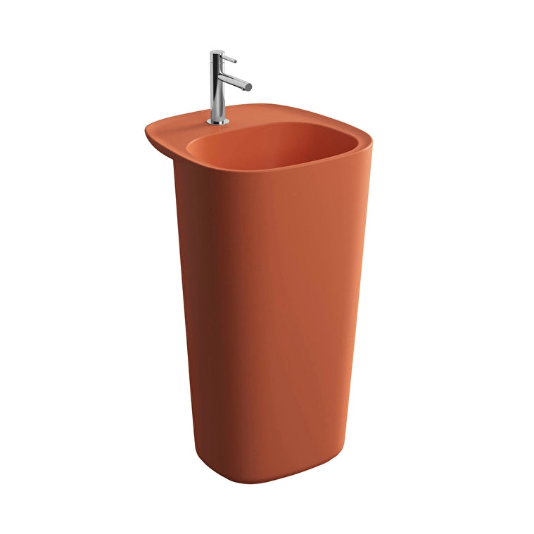 VitrA Plural Monoblok Lavabo, 50 cm, Mat Terra Rosa