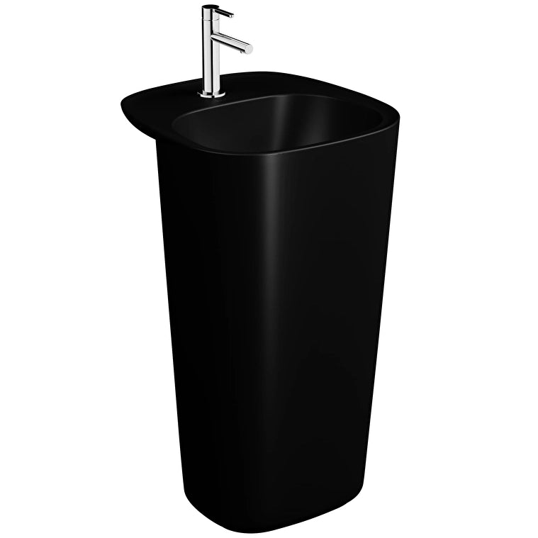 VitrA Plural Monoblok Lavabo, 50 cm, Mat Siyah