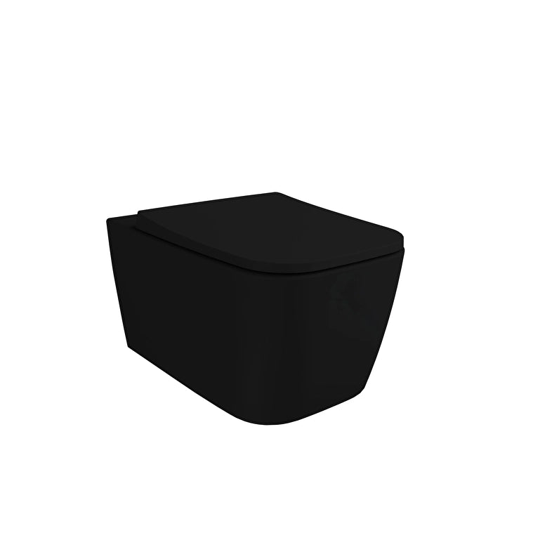 VitrA Metropole Square Asma Klozet, QuantumFlush, 56 cm, Mat siyah