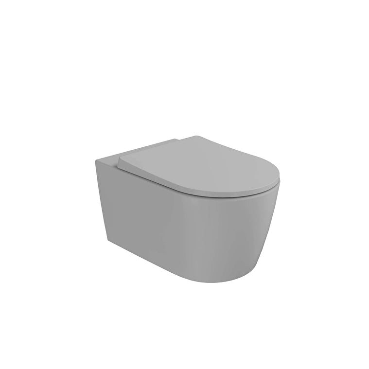 VitrA Metropole Round Asma Klozet, QuantumFlush, 56 cm, Mat Taş Gri