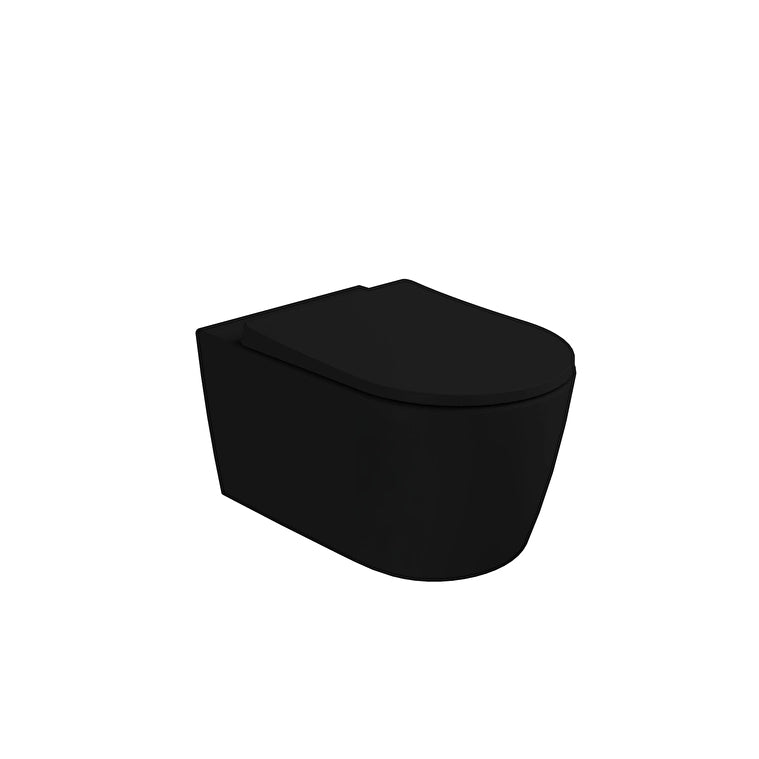 VitrA Metropole Round Asma Klozet, QuantumFlush, 56 cm, Mat siyah