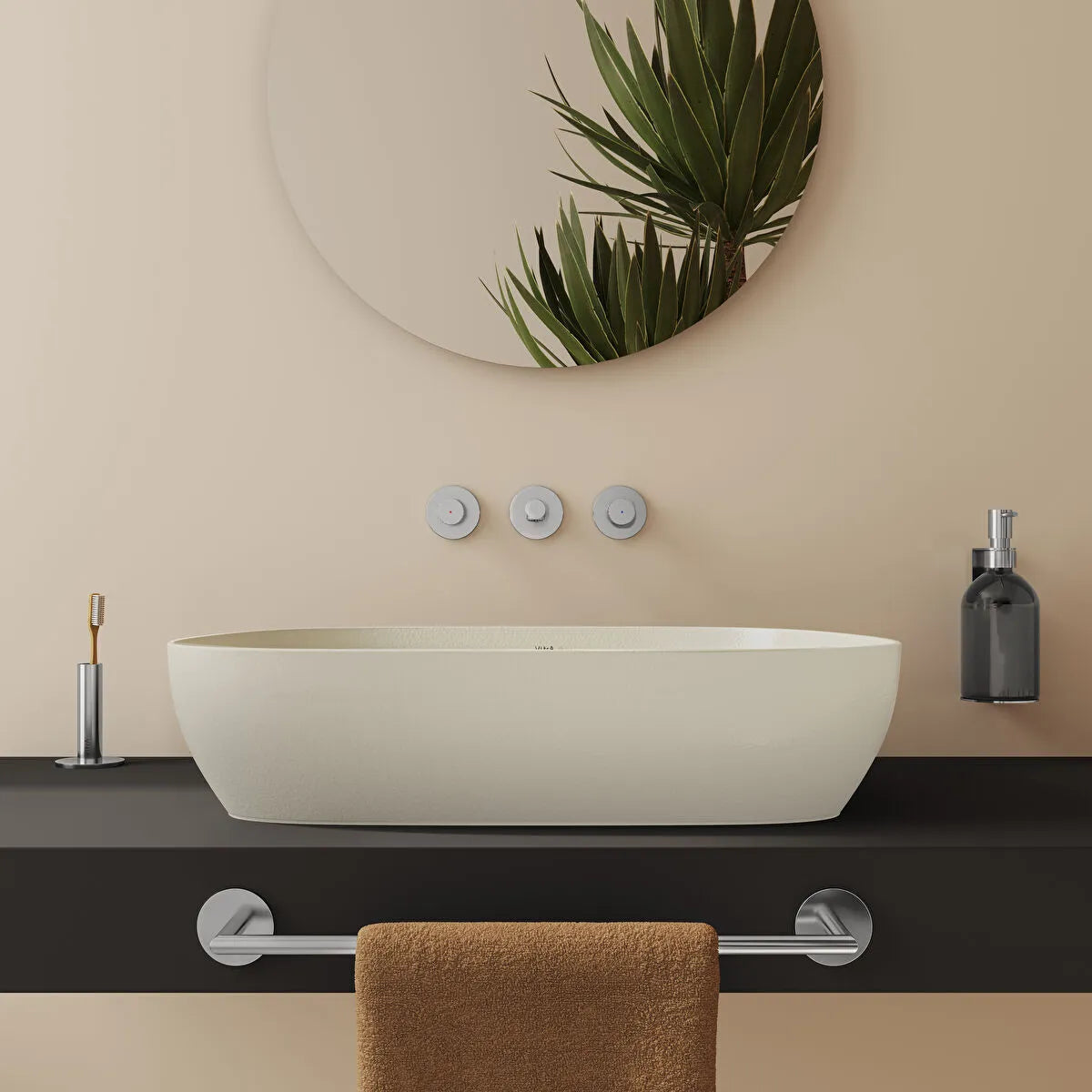 VitrA Outline Recycled Çanak Lavabo, 63x42 cm, Mat Bej