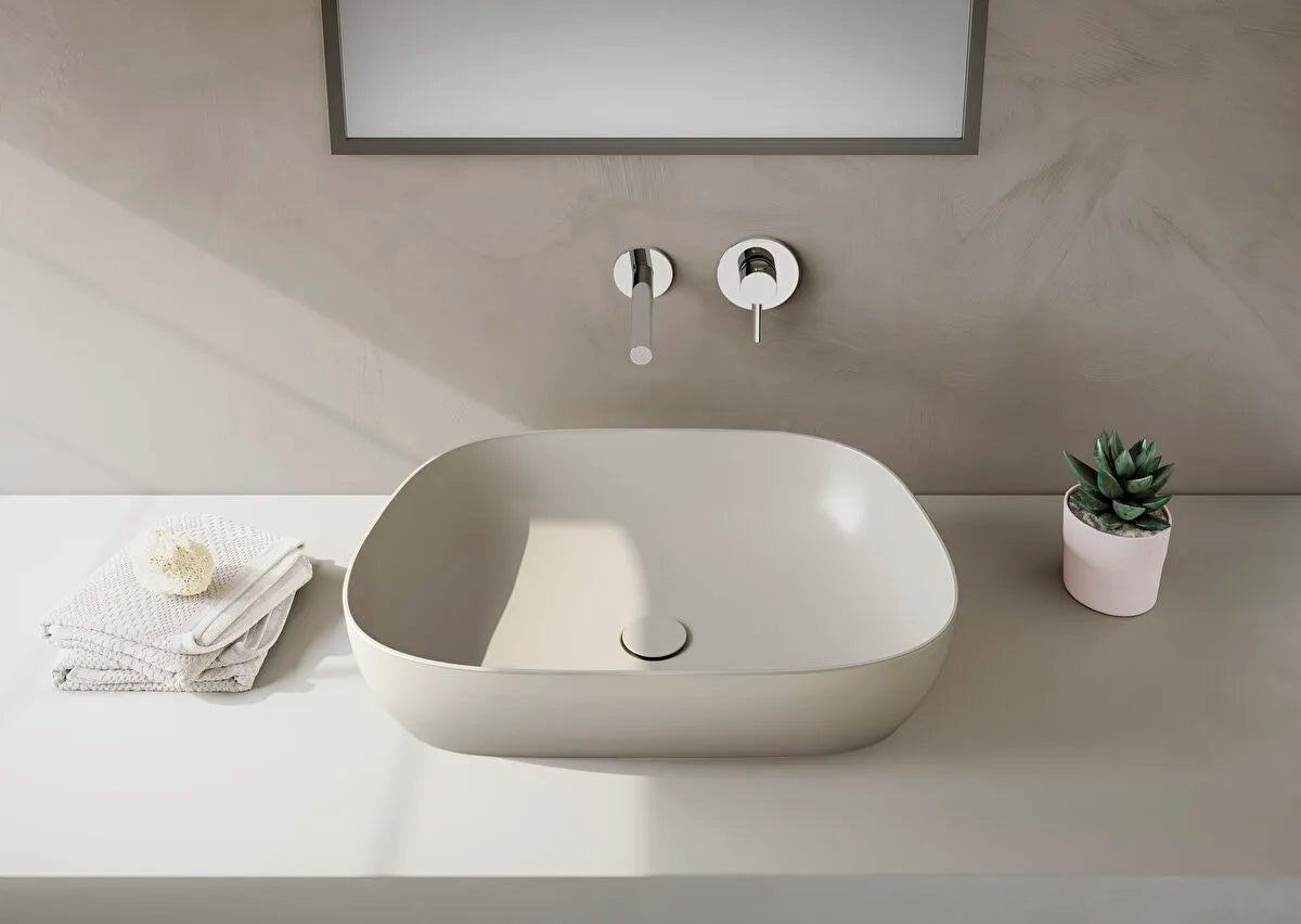 VitrA Outline Recycled Çanak Lavabo, 63x42 cm, Mat Bej