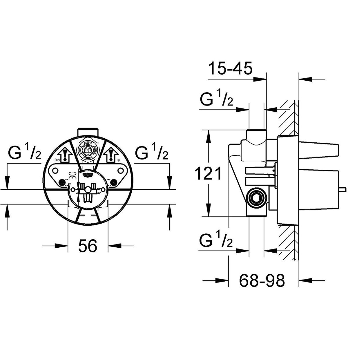 Grohe Ankastre Banyo/Duş Bataryası İç Gövde