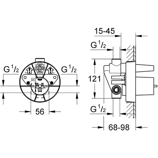 Grohe Ankastre Banyo/Duş Bataryası İç Gövde
