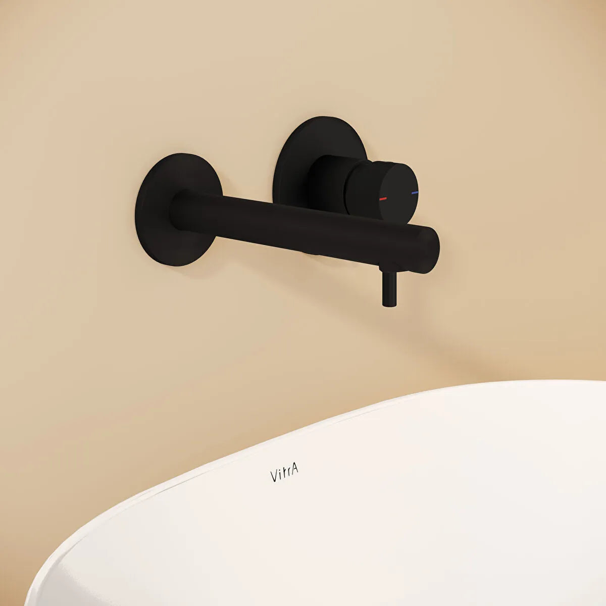 VitrA Origin Ankastre Lavabo Bataryası (2 Rozetli) (Sıva Üstü Grubu), Mat Siyah