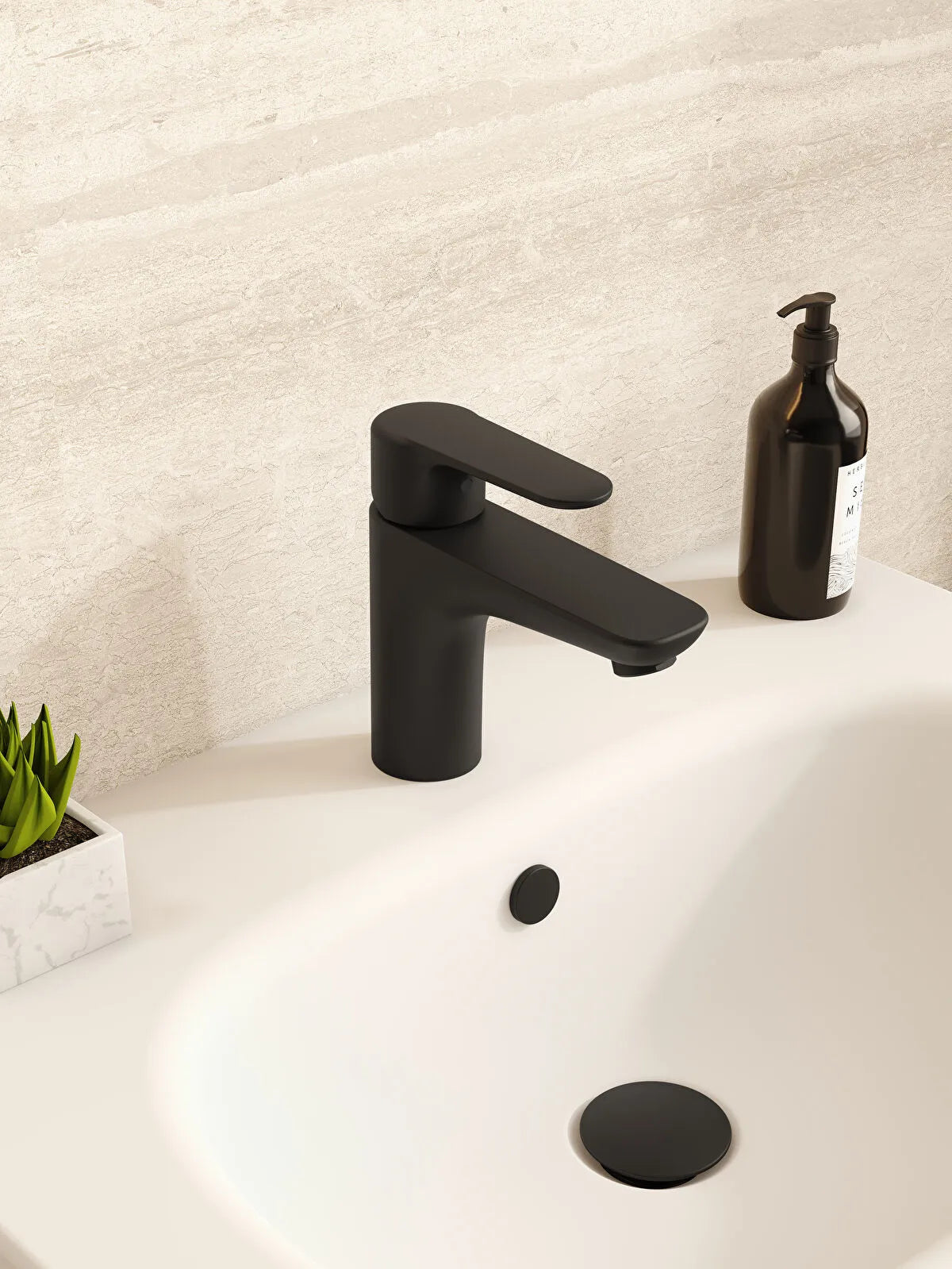 Artema Root Round Lavabo Bataryası (Yüksek), Mat Siyah