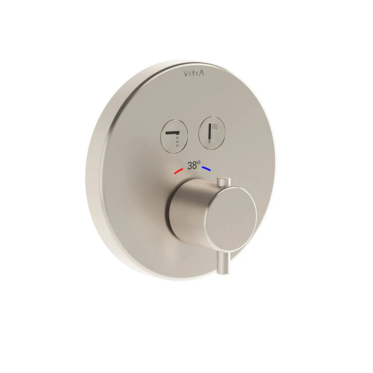 Artema V-Box Aquacontrol Round Ankastre Termostatik Banyo Bataryası (Sıva Üstü Grubu), Fırçalı Nikel