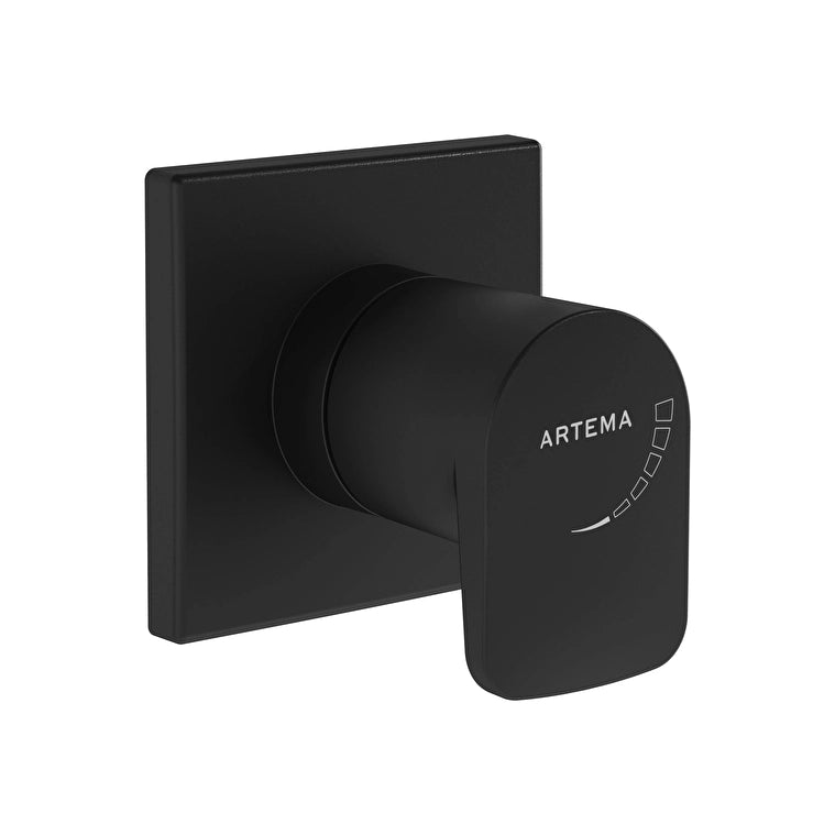Artema Root Square Ankastre Stop Valf (Sıva Üstü Grubu), Mat Siyah