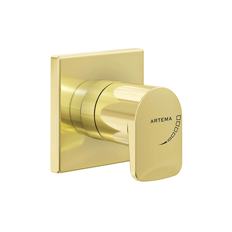 Artema Root Square Ankastre Stop Valf (Sıva Üstü Grubu), Soft Altın 