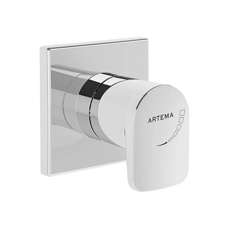 Artema Root Square Ankastre Stop Valf (Sıva Üstü Grubu), Parlak Krom