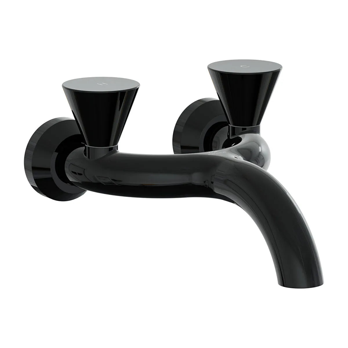 VitrA Liquid Duvardan Aplike Lavabo Bataryası, Parlak Siyah