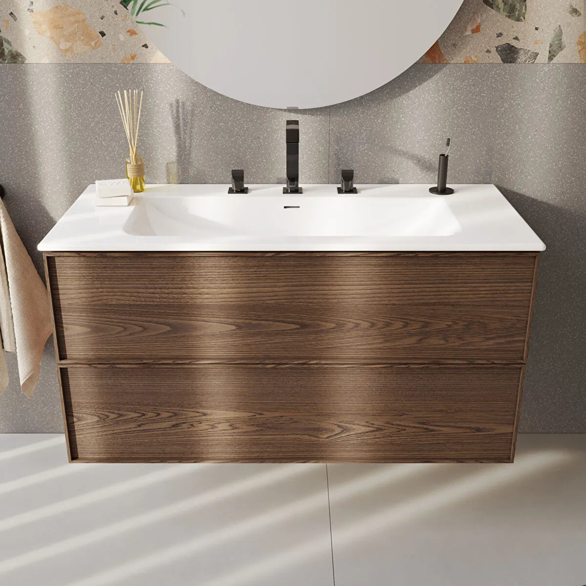 VitrA Suit Lavabo Bataryası (3 Delikli Lavabolar İçin), Parlak Siyah