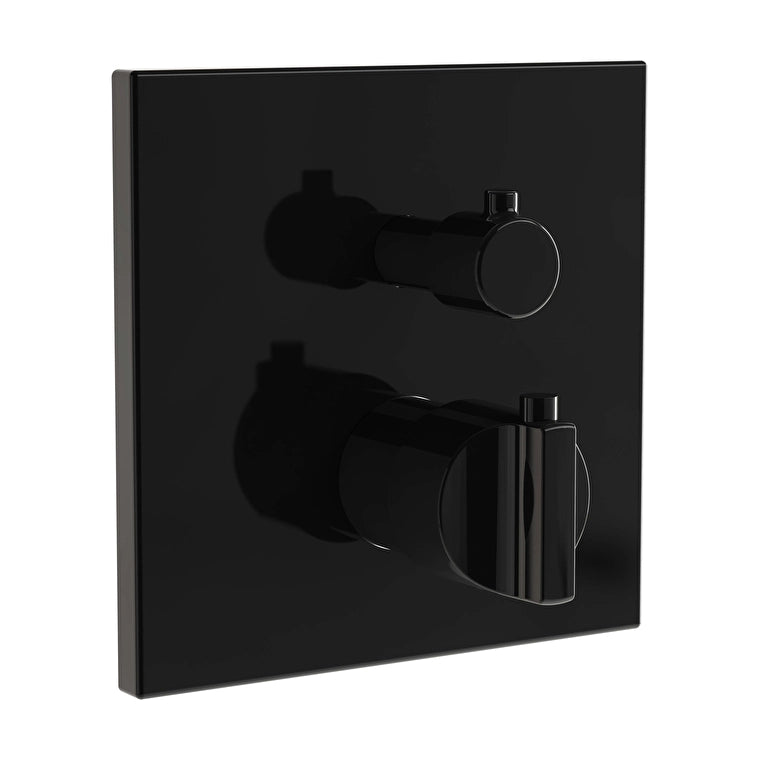 VitrA Suit Ankastre Termostatik Banyo Bataryası (V-Box) (Sıva Üstü Grubu), Parlak Siyah