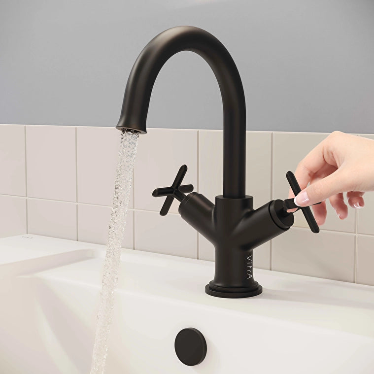 VitrA Origin Classic Lavabo Bataryası (Çift Kumandalı), Mat Siyah