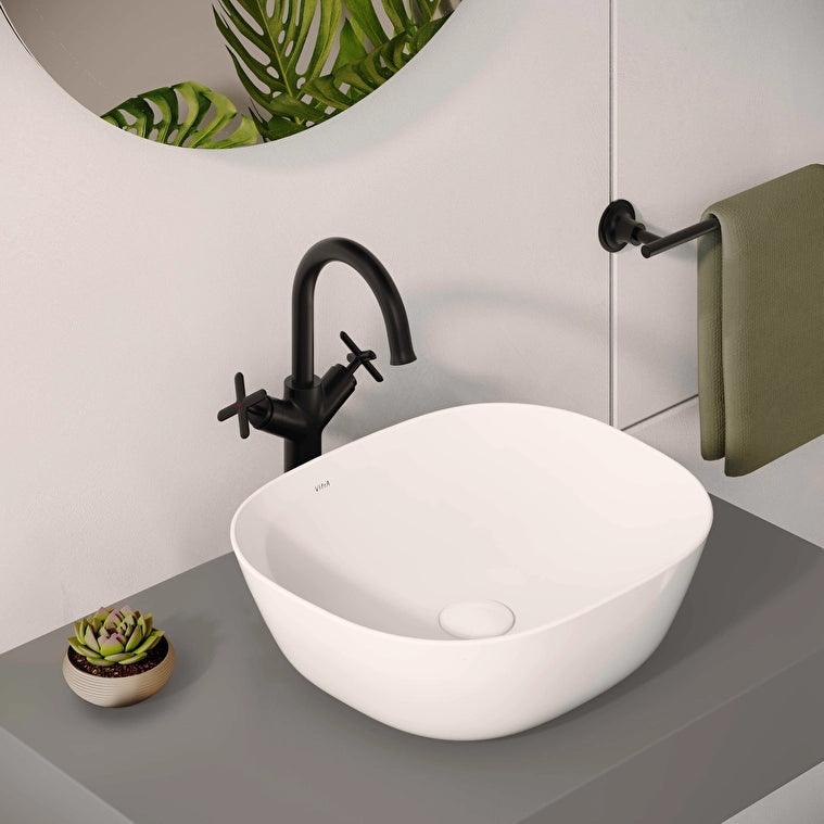 VitrA Origin Classic Lavabo Bataryası (Çift Kumandalı, Çanak), Mat Siyah