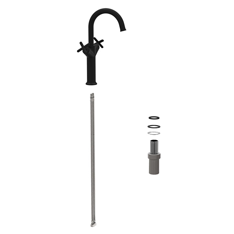 VitrA Origin Classic Lavabo Bataryası (Çift Kumandalı, Çanak), Mat Siyah
