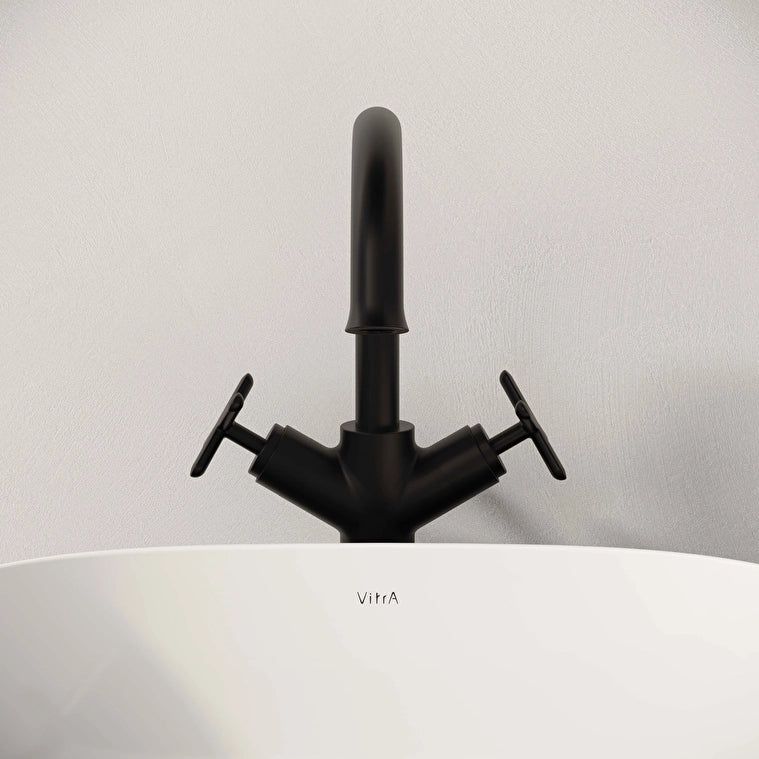 VitrA Origin Classic Lavabo Bataryası (Çift Kumandalı, Çanak), Mat Siyah