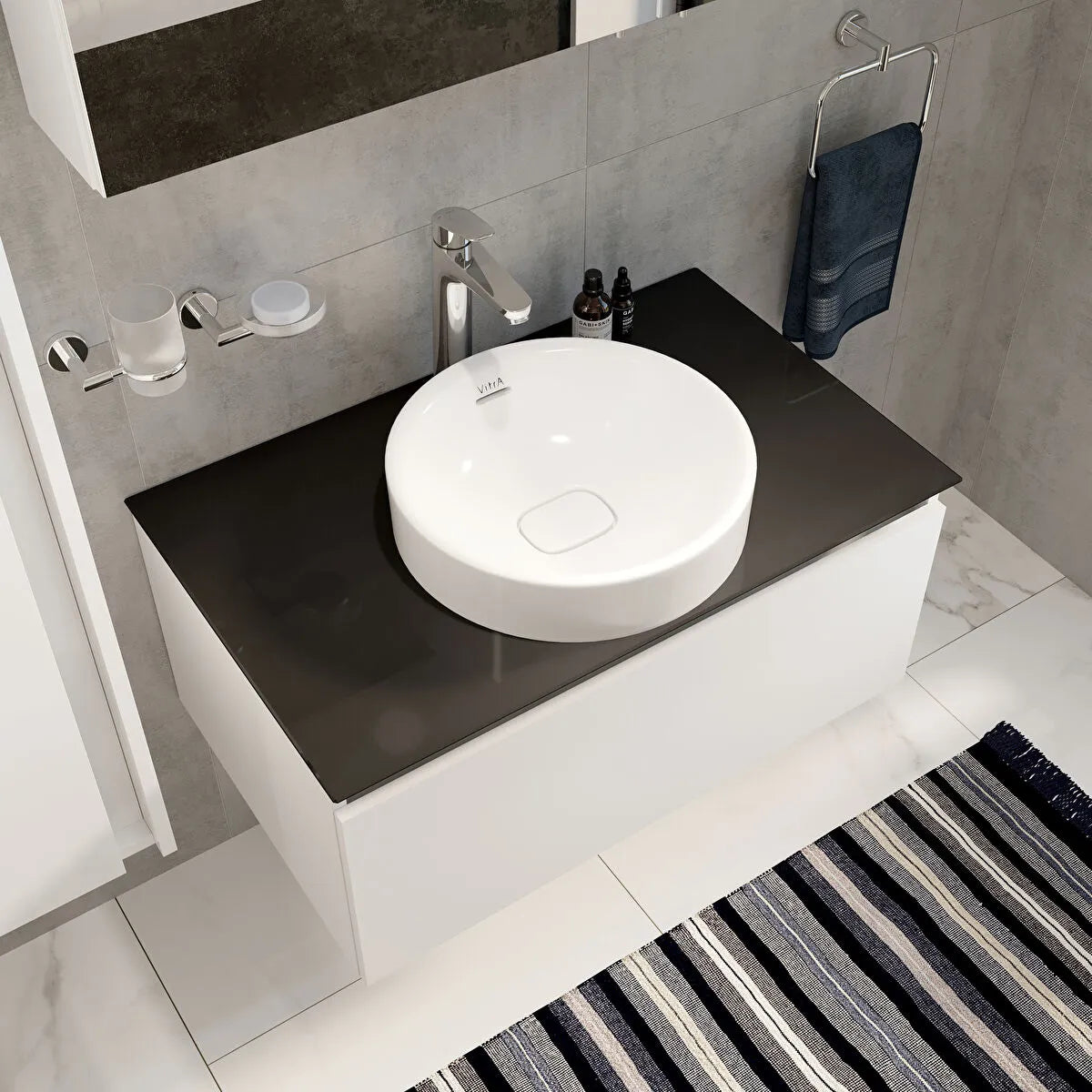 Artema Flow Round Çanak Lavabo Bataryası, Parlak Krom