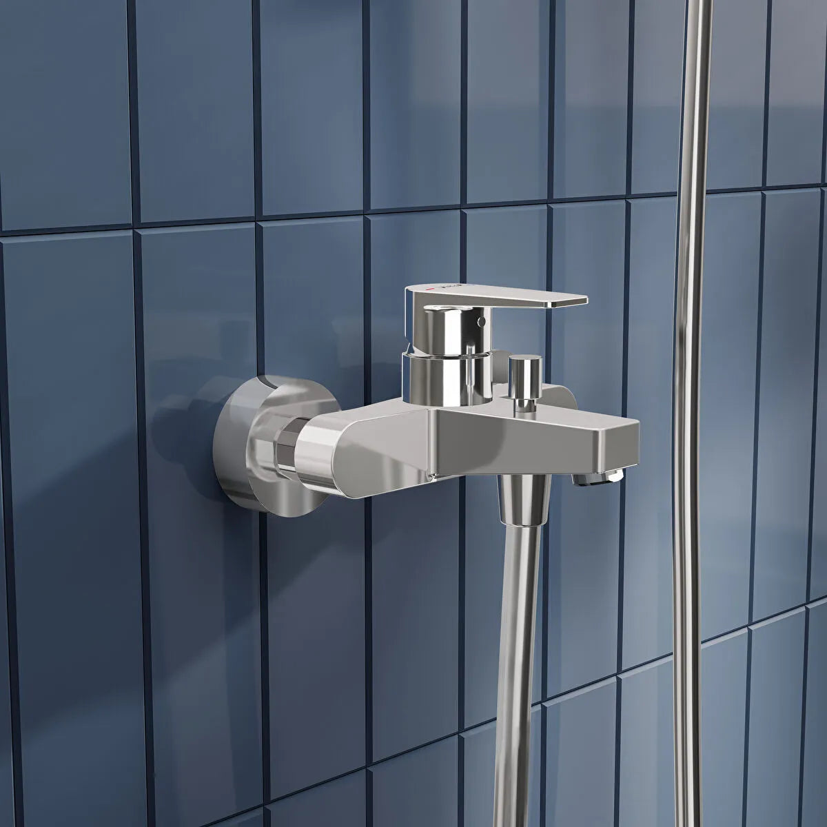 Artema Flow Square Banyo Bataryası, Parlak Krom