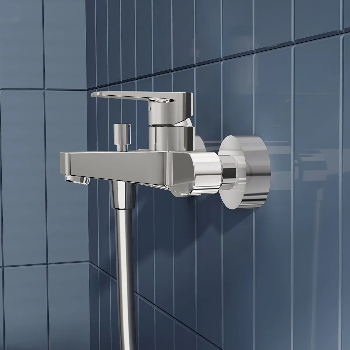 Artema Flow Square Banyo Bataryası, Parlak Krom