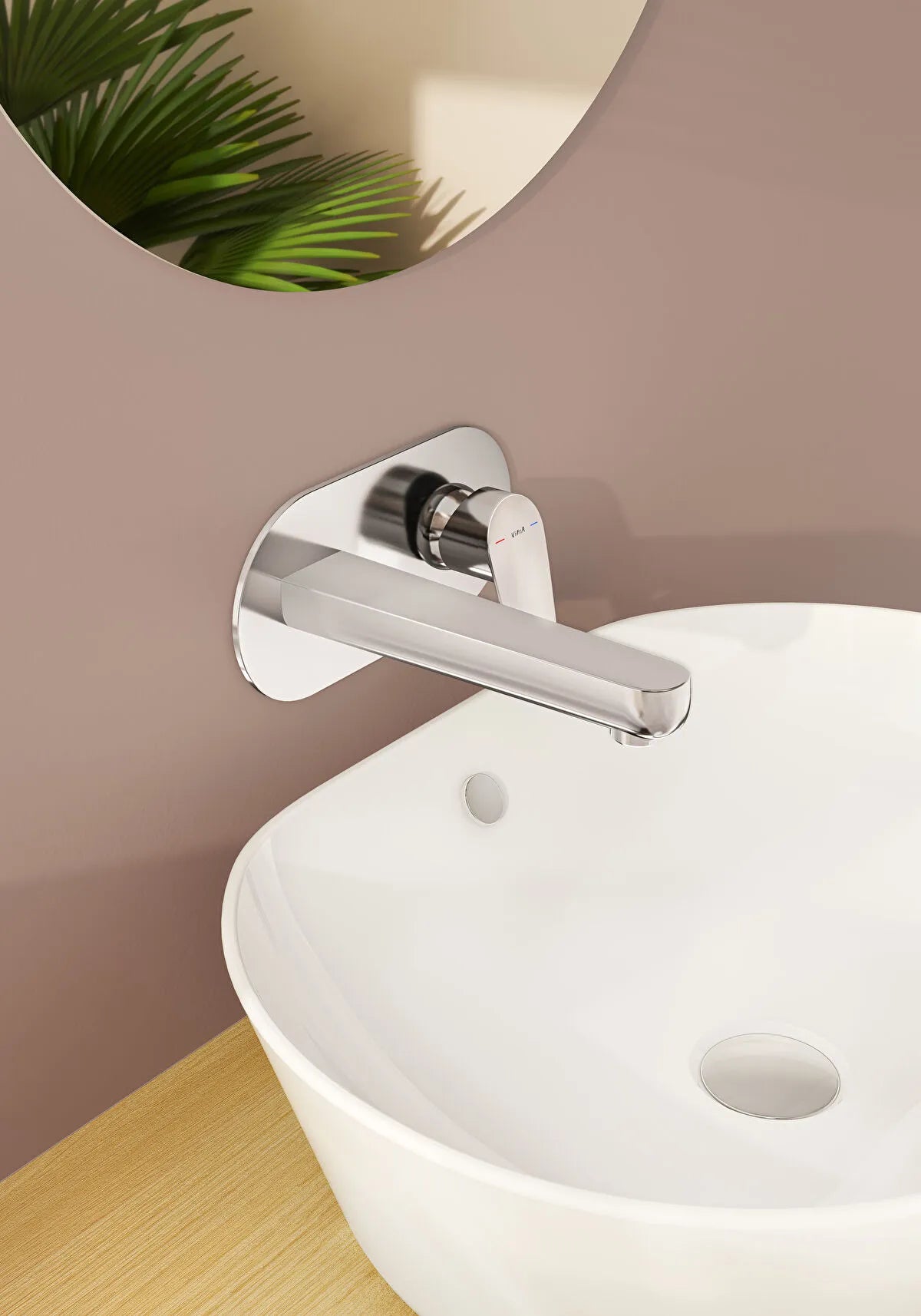 Artema Flow Round Ankastre Lavabo Bataryası (Sıva Üstü Grubu), Parlak Krom