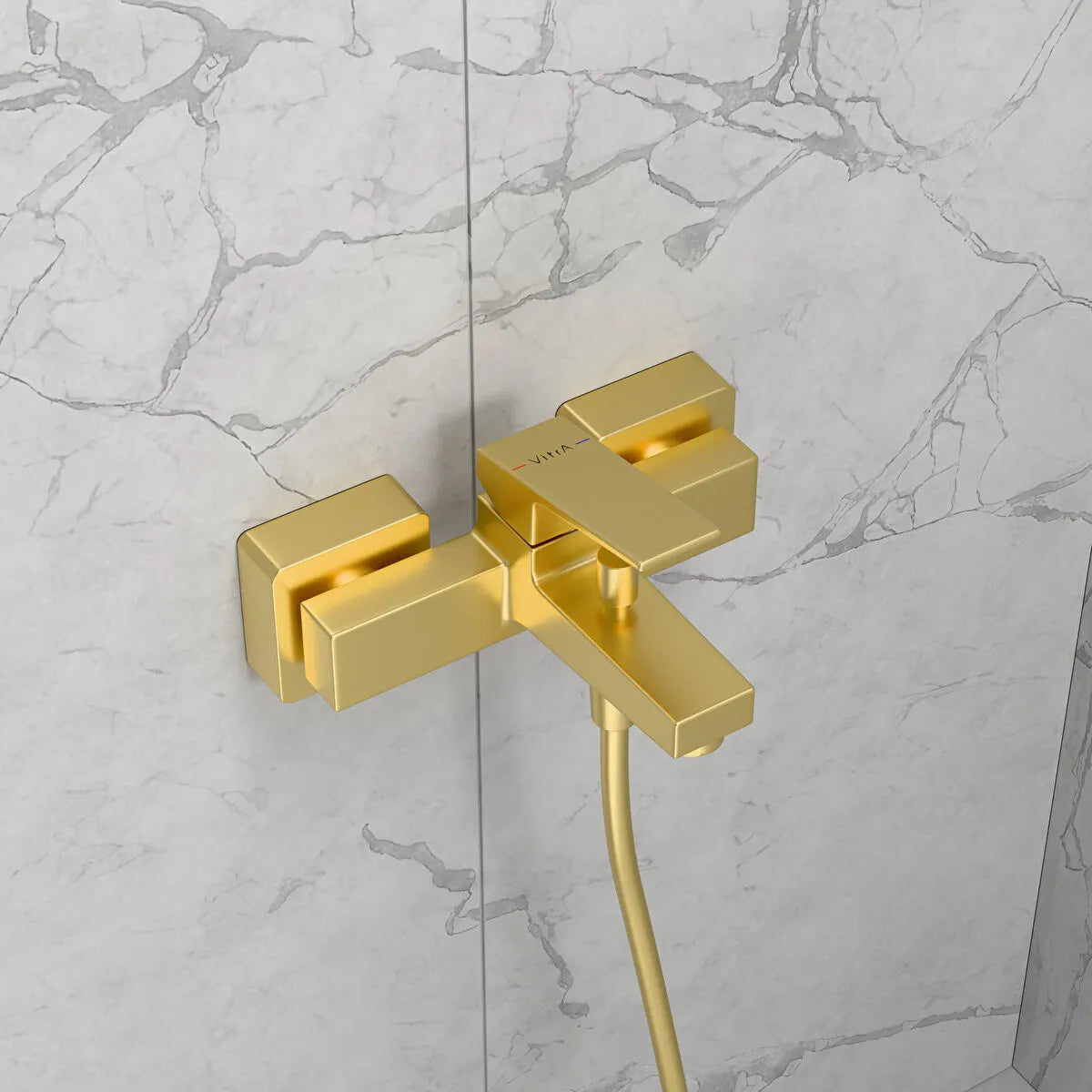 Artema Minimax Square Banyo Bataryası, Fırçalı Altın