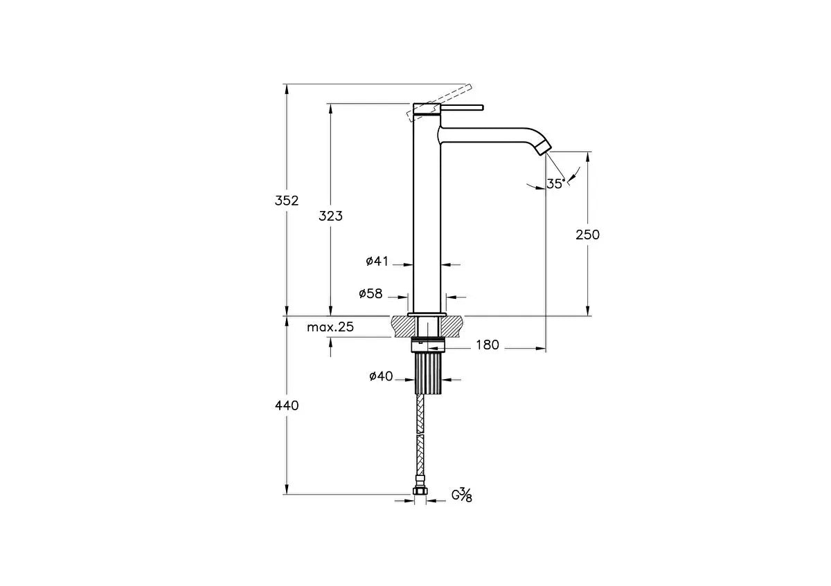 Artema Minimax Round Çanak Lavabo Bataryası, Fırçalı Nikel