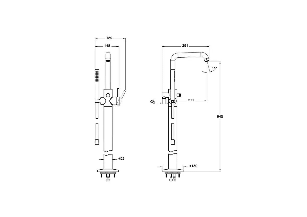Artema Minimax Round Küvet Bataryası (Yerden), Fırçalı Nikel