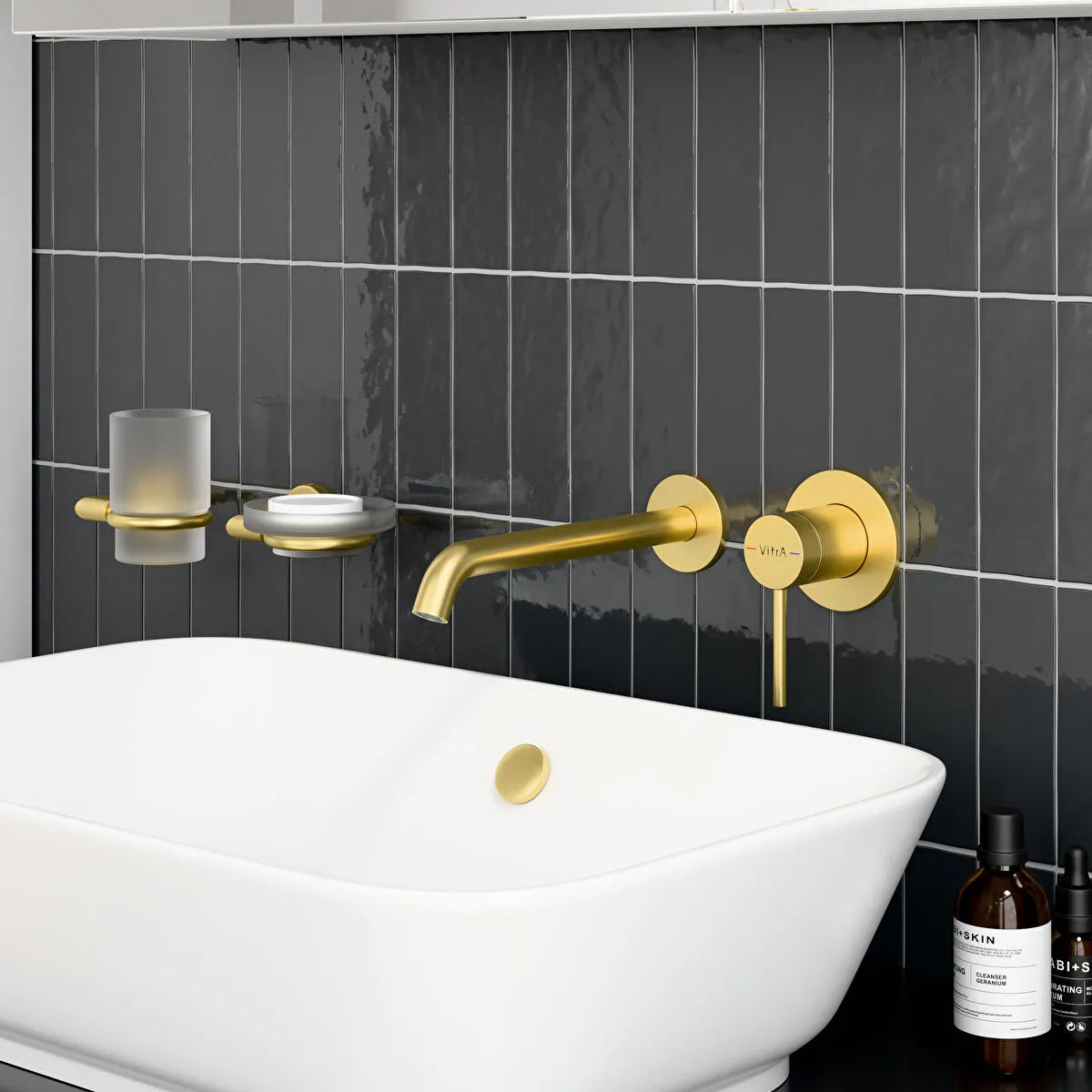 Artema Minimax Round Ankastre Lavabo Bataryası (Uzun), Fırçalı Altın