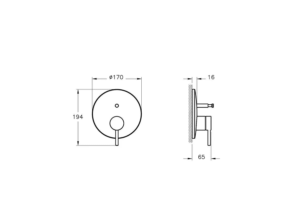 Artema Minimax Round Ankastre Mekanik Banyo Bataryası, Minibox, Mat Siyah