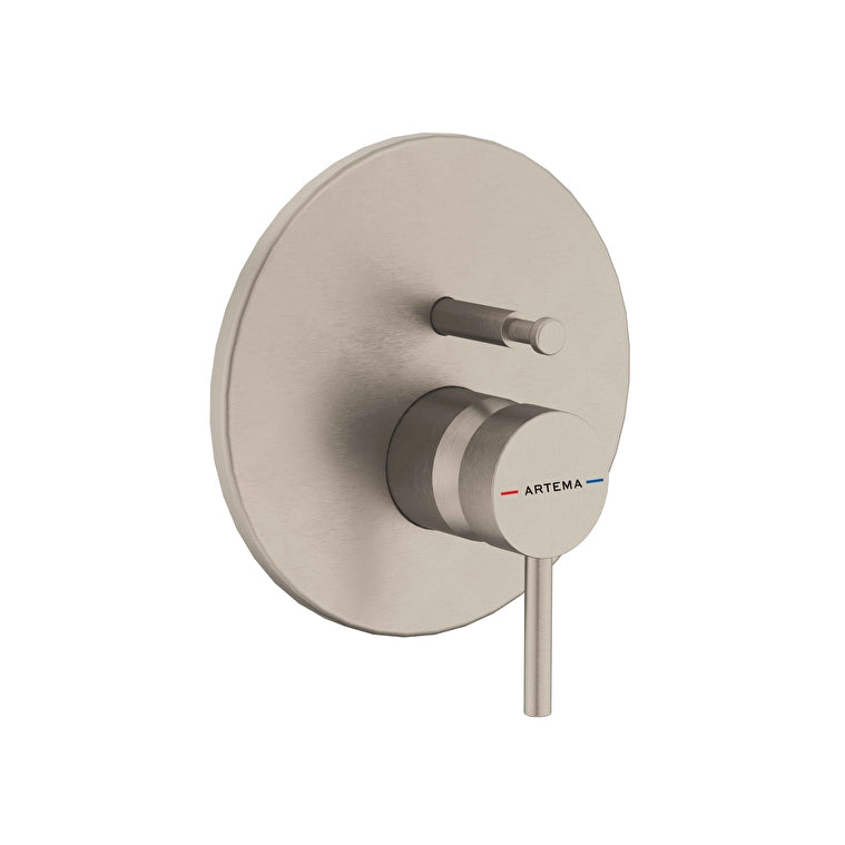 Artema Minimax Round Ankastre Mekanik Banyo Bataryası (V-Box) (Sıva Üstü Grubu), Fırçalı Nikel