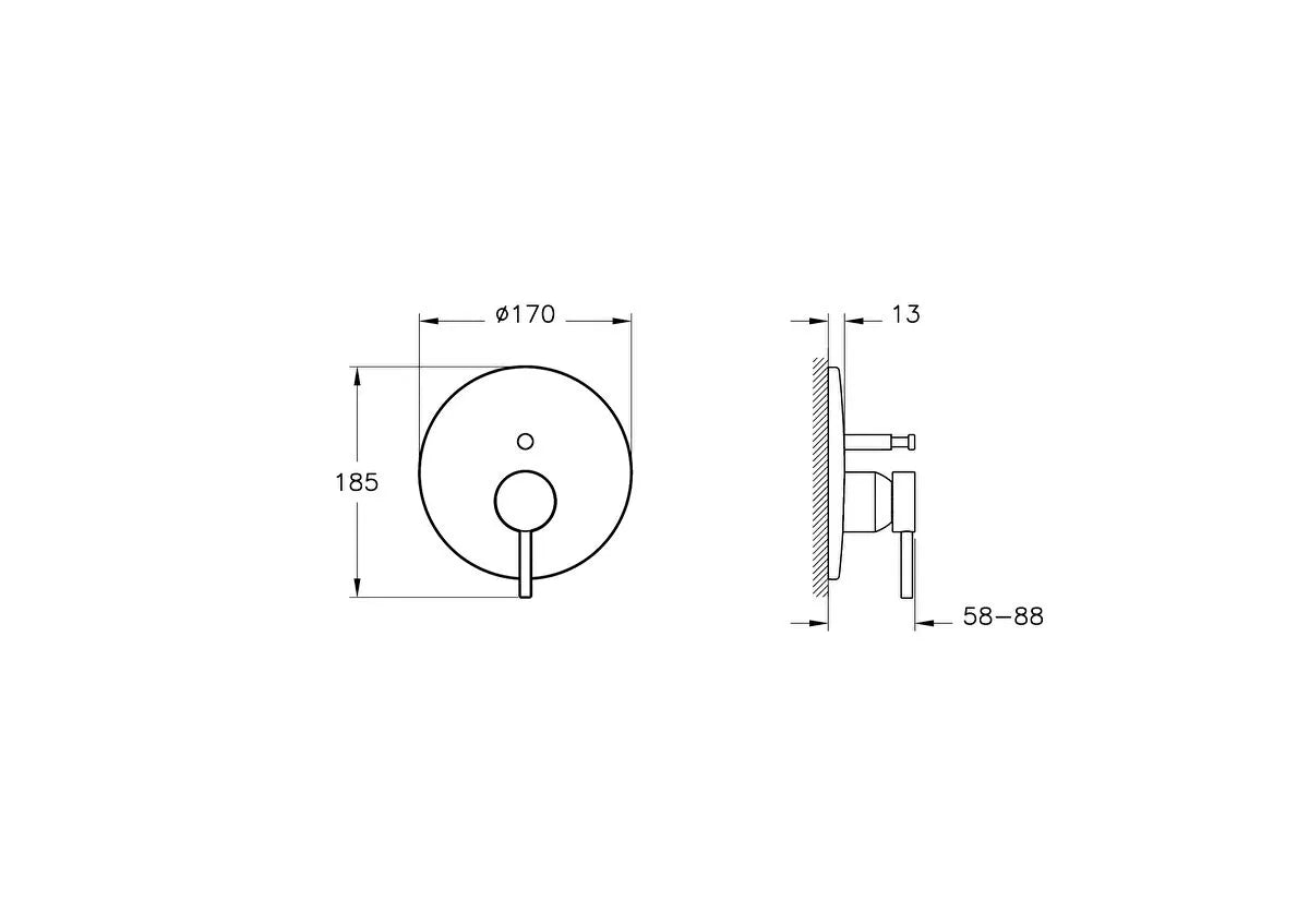 Artema Minimax Round Ankastre Mekanik Banyo Bataryası (V-Box) (Sıva Üstü Grubu), Soft Bakır