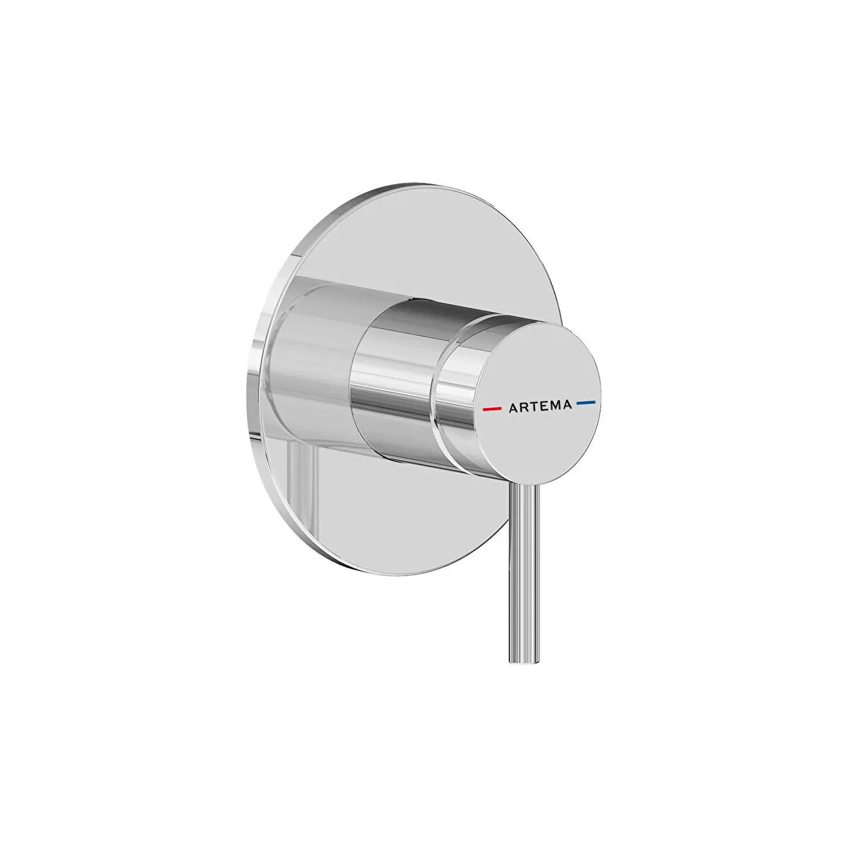 Artema Minimax Round Ankastre Mekanik Duş Bataryası (Minibox), Parlak Krom