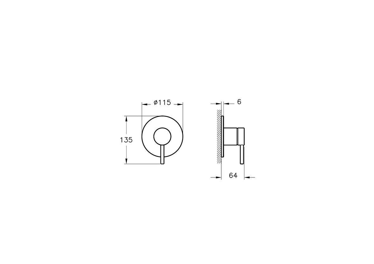 Artema Minimax Round Ankastre Mekanik Duş Bataryası (Minibox), Soft Bakır
