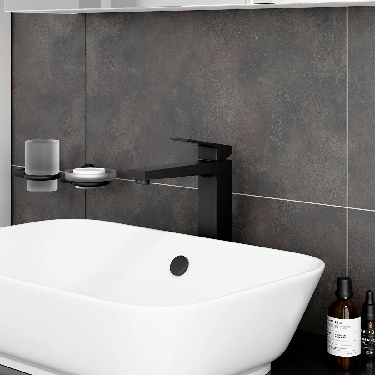 Artema Minimax Square Çanak Lavabo Bataryası, Mat Siyah