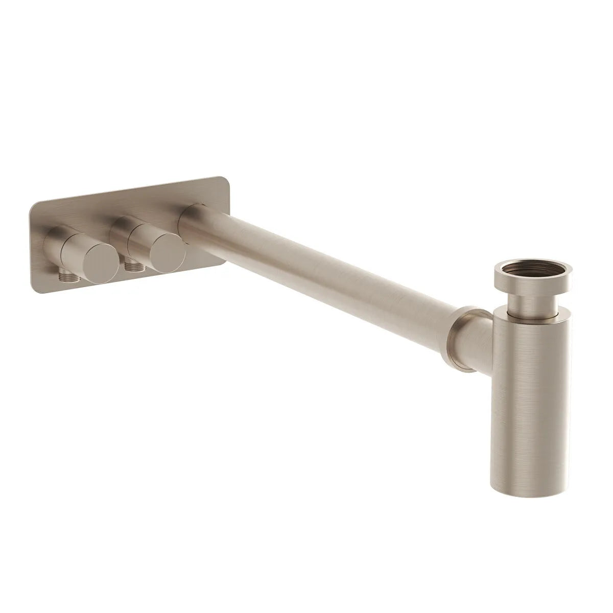 VitrA Origin Lavabo Sifon Seti (Asimetrik, Rozetli), Fırçalı Nikel