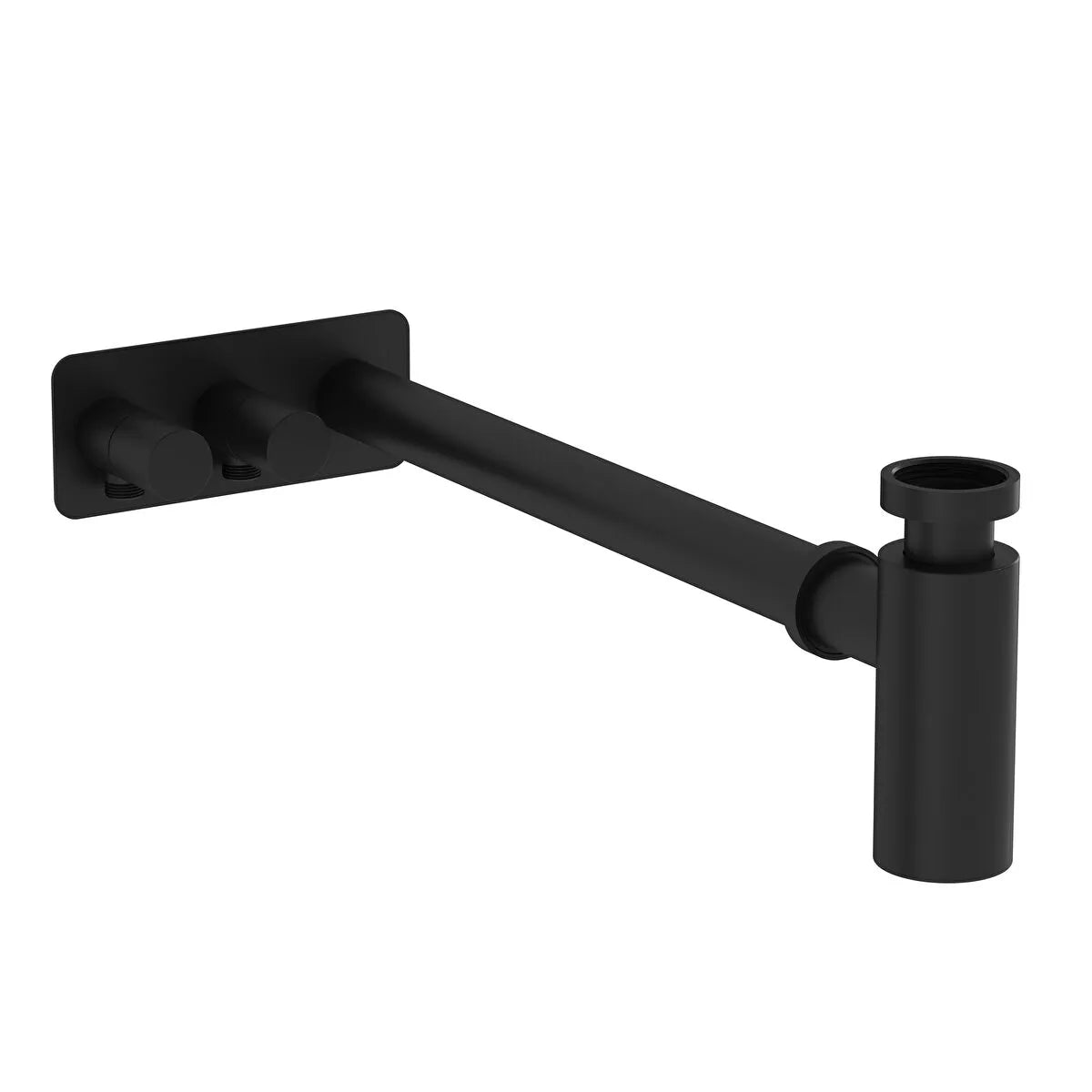 VitrA Origin Lavabo Sifon Seti (Asimetrik, Rozetli), Mat Siyah