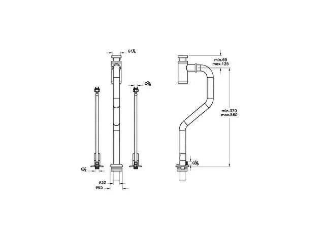 VitrA Origin Monoblok Lavabo Sifonu, Mat Siyah