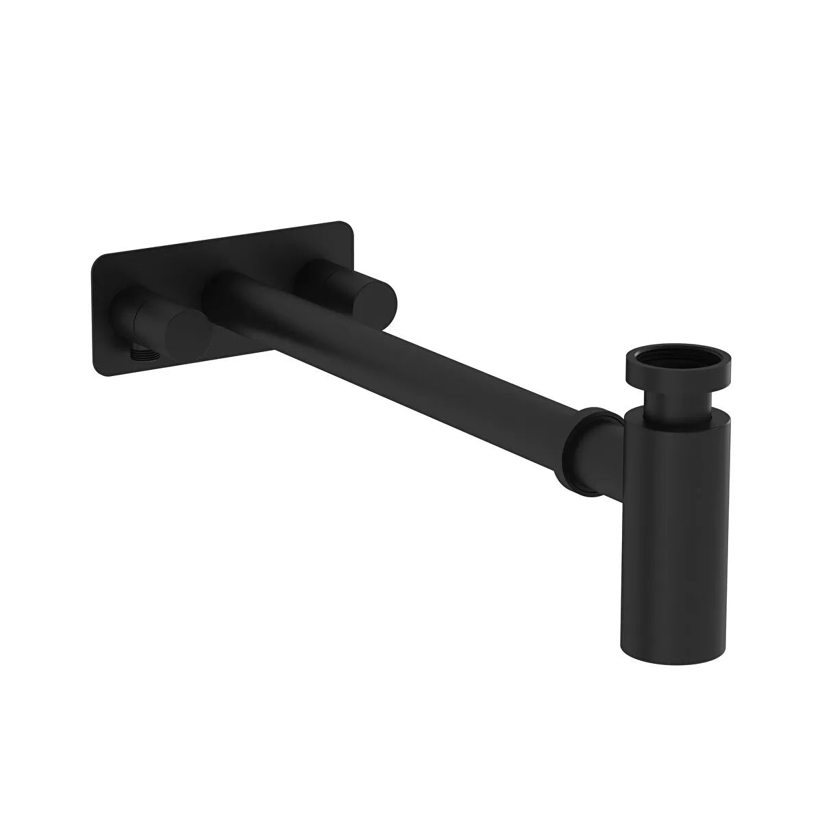VitrA Origin Lavabo Sifon Seti (Simetrik, Rozetli), Mat Siyah