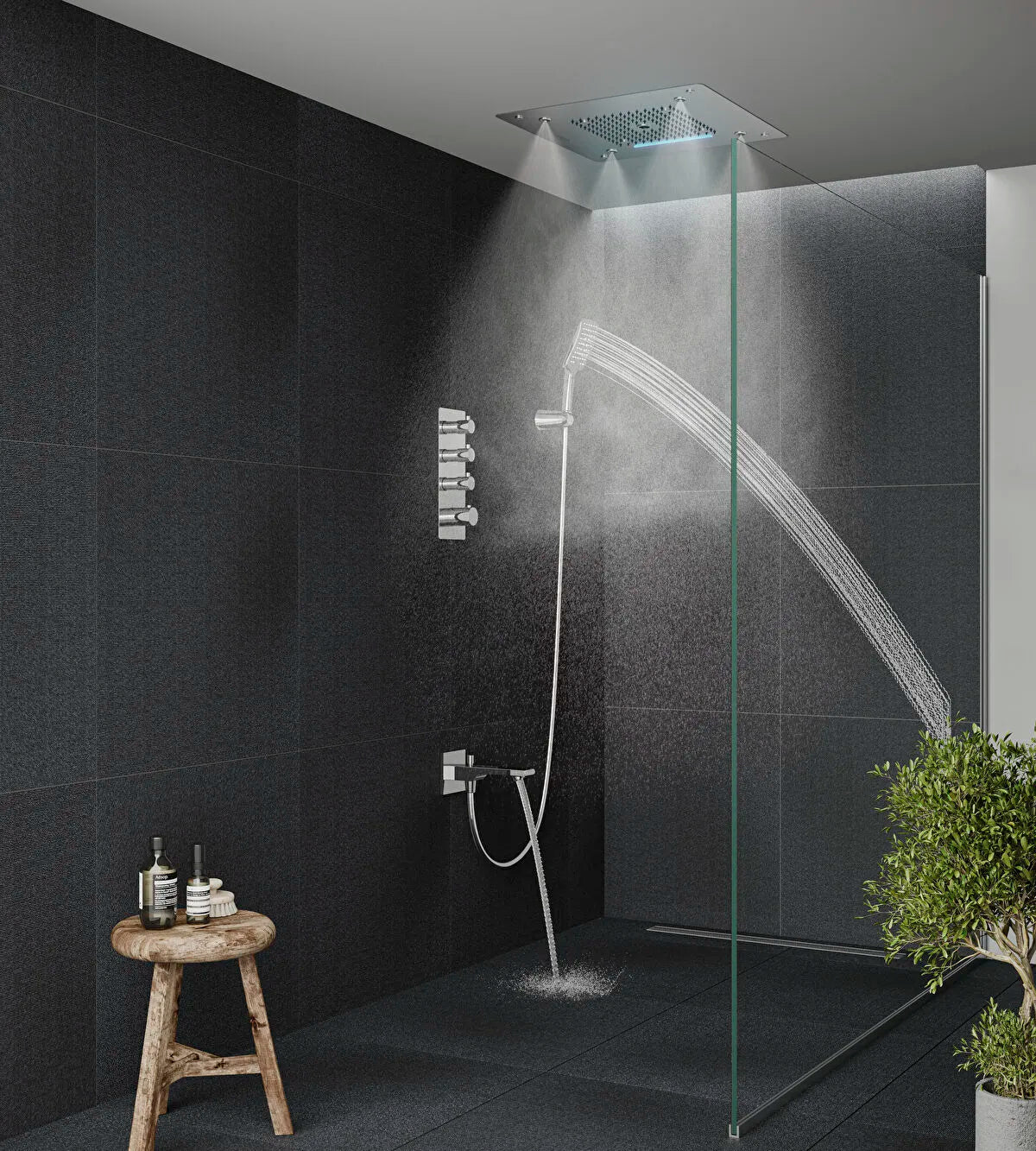 VitrA Duş Başlıkları Hiera Ls 5F Ankastre Duş Başlığı (500X500), Parlak Krom