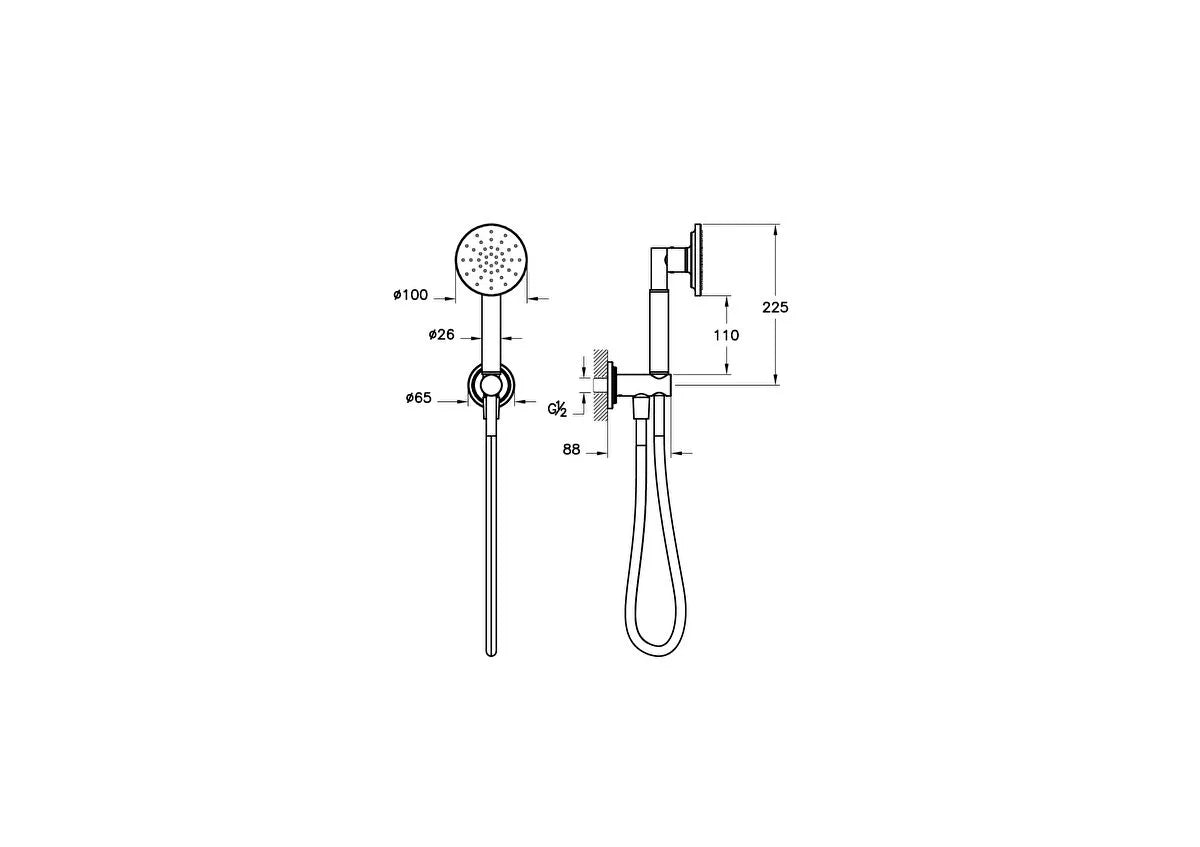 VitrA Origin Classic 1F El Duşu Takımı, Fırçalı Altın