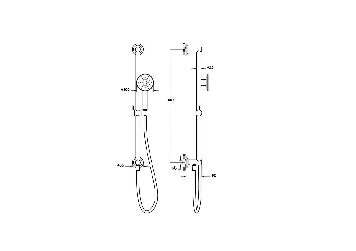 VitrA Origin Classic Sürgülü El Duşu Takımı, Soft Bakır