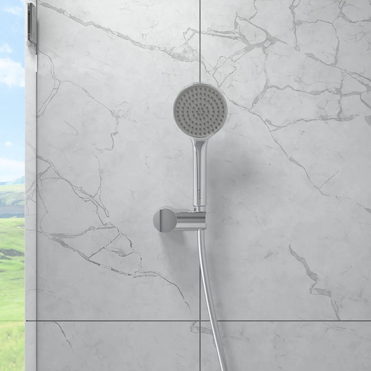 Artema Base Round El Duşu Takımı 1F (100 Mm), Parlak Krom